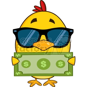 Cool Chick Holding Cash Dollar Bill