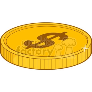 royalty free rf clipart illustration golden dollar vector illustration isolated on white background