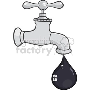 royalty free rf clipart illustration faucet with petroleum or oil drop design vector illustration isolated on white background