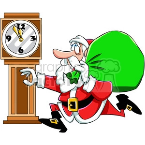 santa running late to deliver gifts