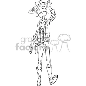 cowboy character vector book illustration