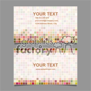 Business Card Template with Mosaic Pattern Background