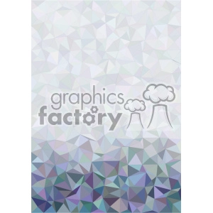This clipart image features an abstract low poly geometric pattern with various shades of blue, purple, and green. The design comprises numerous interconnected triangles creating a mosaic-like effect.