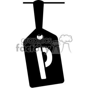 Silhouette Price Tag Icon with Letter P