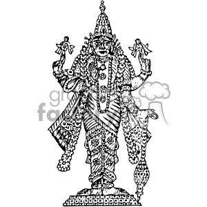 Vishnu vintage 1900 vector art GF