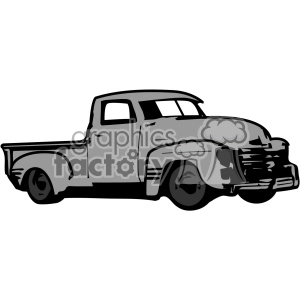 gray old 1954 vintage pickup truck right profile vector image