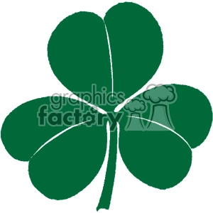 This clipart image features a green shamrock with three leaves, often associated with St. Patrick's Day and Irish culture.