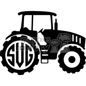 farm tractor svg initials monogram cut file