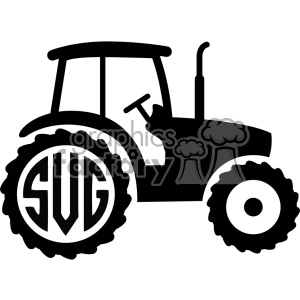 tractor svg initials monogram cut file