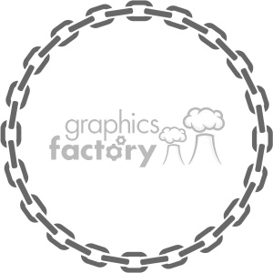 A circular pattern made up of interconnected chain links in grayscale.