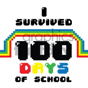 I survived 100 days of school 8bit
