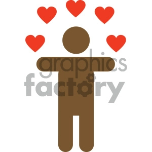 african american person in love valentines vector icon
