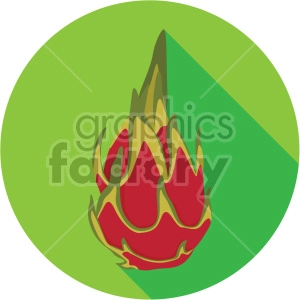 dragon fruit on circle background flat icon clip art