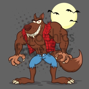 Clipart Illustration Angry Werewolf Cartoon Mascot Character Vector Illustration With Background