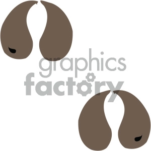 The clipart image features a pair of stylized animal paw prints.
