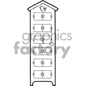 black white dresser with drawers clipart