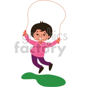 child playing with jump rope