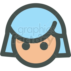 girl with short blue hair avatar vector icons
