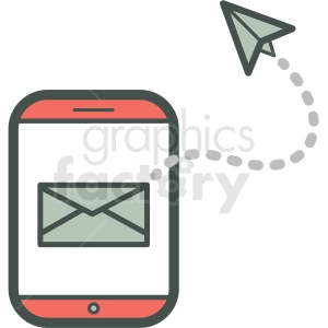 email sent smart device vector icon