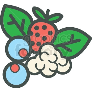 bunch of berries vector icon