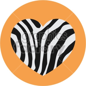 heart with zebra skin orange background