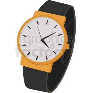The clipart image depicts a wristwatch without any background. It is likely intended to represent the concept of time and can be used in designs related to punctuality, schedules, or time management.
