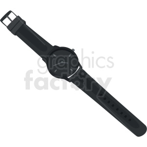vector black wrist watch no background