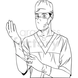 Black and white medical doctor vector illustration