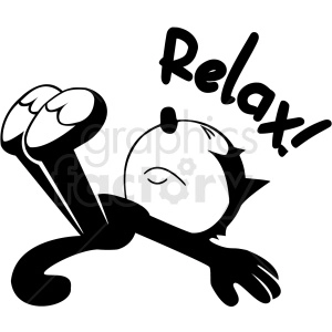 The clipart image depicts a digital planner sticker with the word "Relax" written in bold typography. The image is an illustration of a cat named Felix, wearing a spa headband. The image is intended to convey a message of relaxation and encourage the viewer to take a break from their busy schedule.
