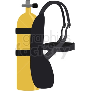 yellow scuba air tank vector clipart