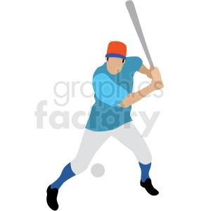 man playing baseball vector clipart