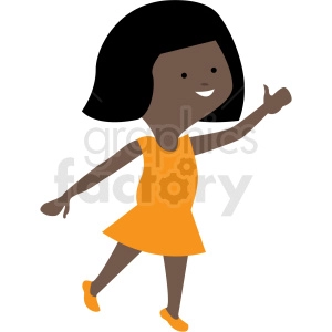 african american cartoon girl dancing vector clipart