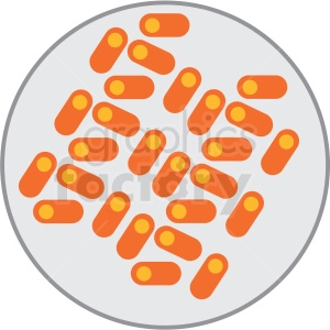 cartoon bacteria in petri dish clipart icon