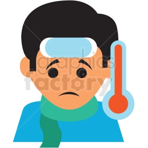 sick child vector icon