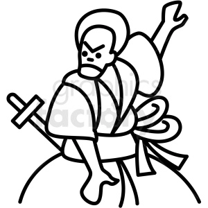 japanese samurai vector icon