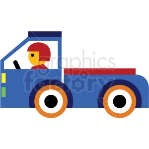 cartoon flatbed truck vector icon
