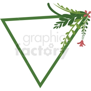 triangle shaped floral frame vector clipart