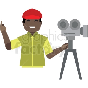 black movie producer flat icon vector icon