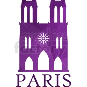 purple Notre Dame Paris vector design