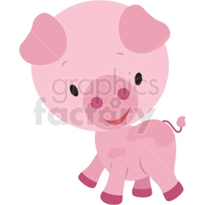 Cartoon Pig - Cute Pink Pig