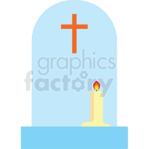 cross with candle vector clipart