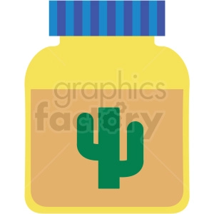 cactus jar vector clipart
