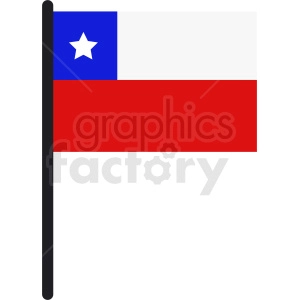 Chile flag on pole icon