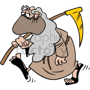 2020 father time wearing mask walking slow and depressed vector clipart