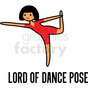 girl doing yoga lord of dance pose vector clipart