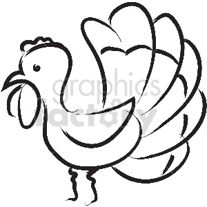 Simple Black-and-White Turkey Outline