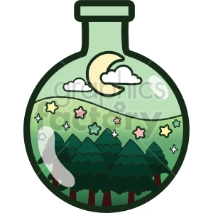 bottle forest vector clipart