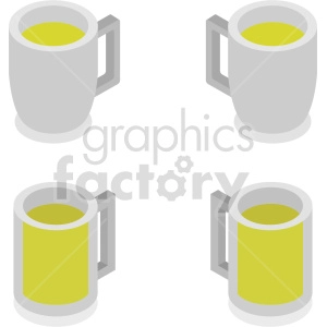 mugs of beer isometric vector clipart icon