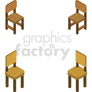 Isometric Wooden Chairs
