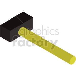 isometric hammer vector icon clipart 2